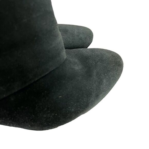 STEVE MADDEN FOLD High Cone Heels Ankle Boots Gray Suede Genuine Leather sz 7 M - Picture 6 of 16